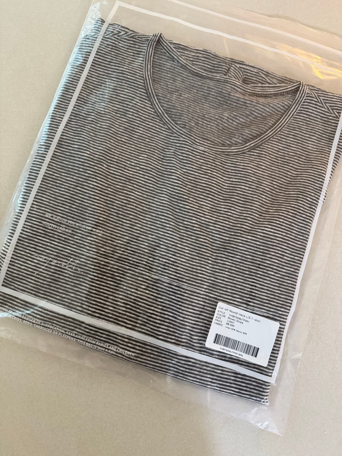 유스  Cut-off Round-neck L/S T-shirt 상품이미지2