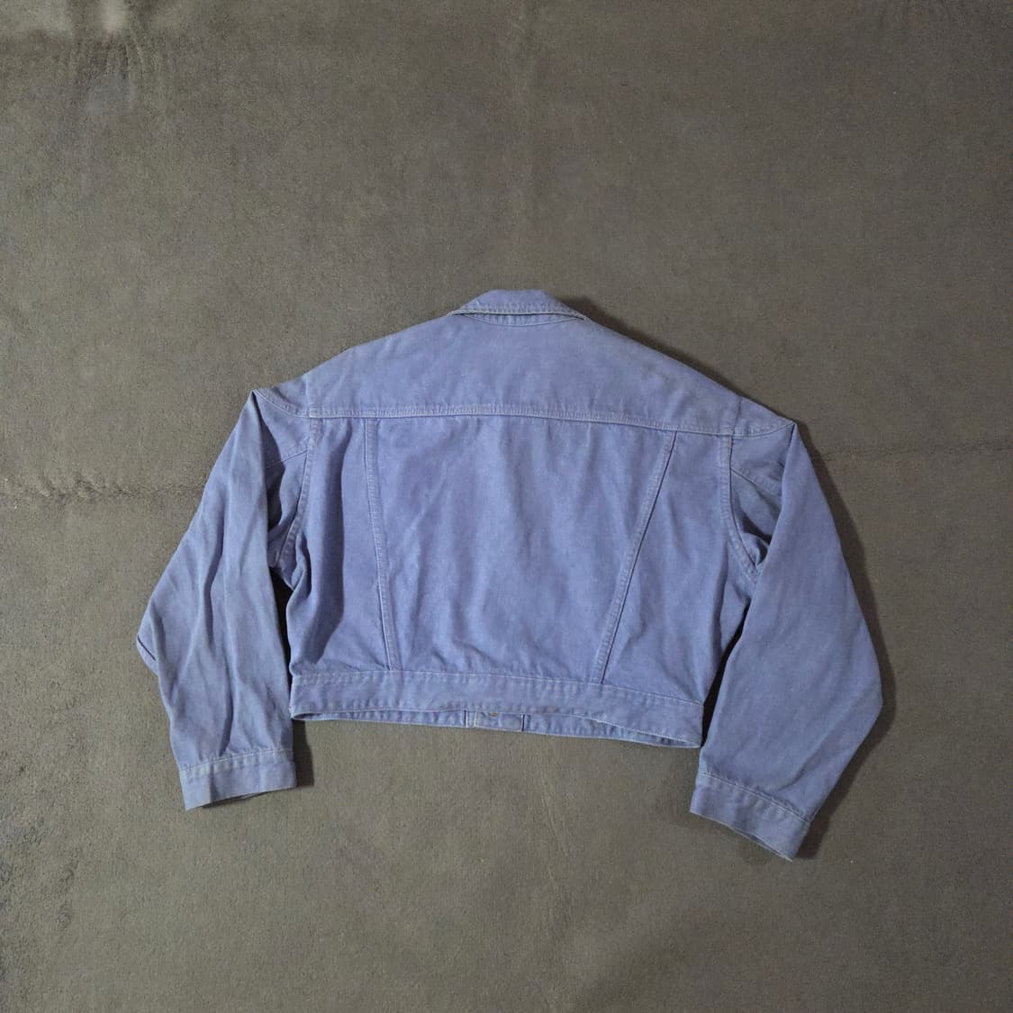 90s 베네통 여성 오버핏 크롭 데님 자켓 라벤더 상품이미지4