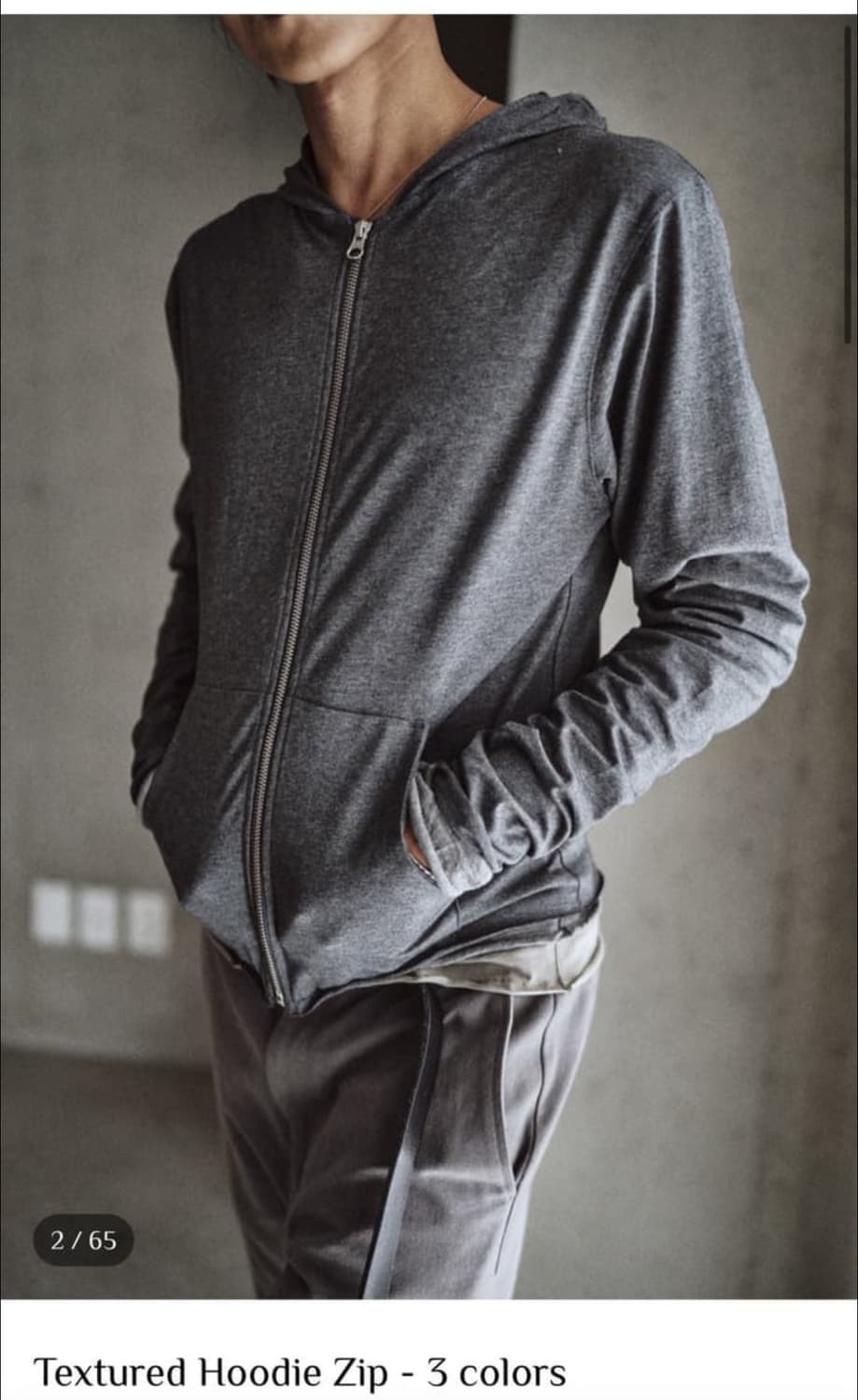 모노프리베 후드집업 2사이즈 그레이 상품이미지1