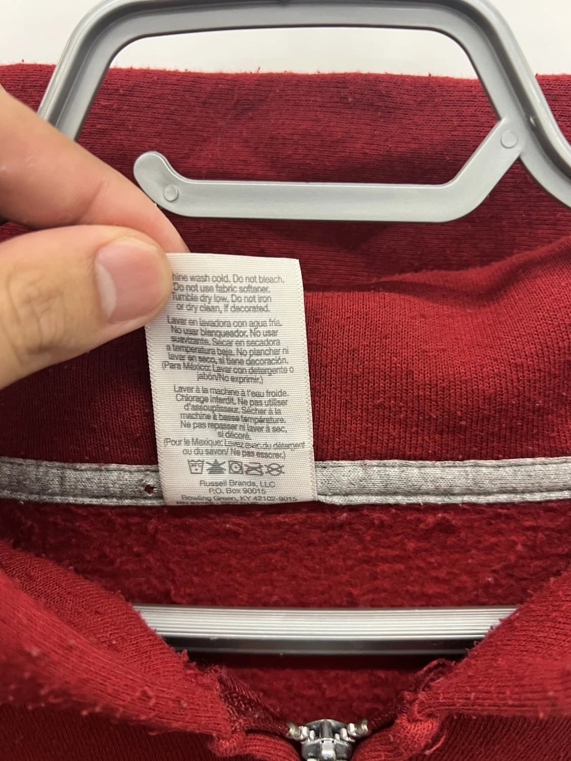 러셀 애슬레틱 스웻 후드집업 레드 상품이미지4