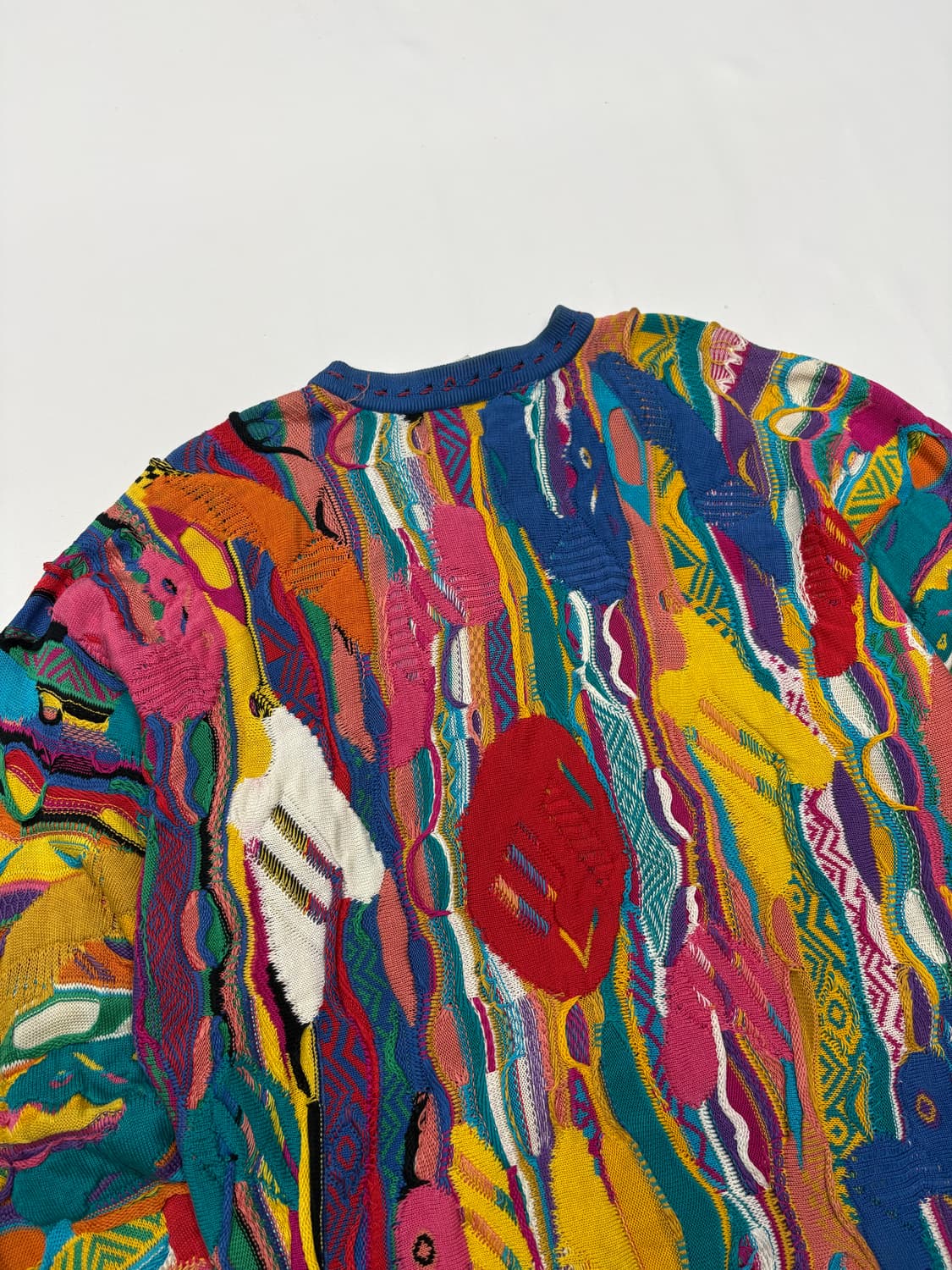 쿠지 COOGI 레인보우 입체 멀티 컬러 케이블 니트 상품이미지6