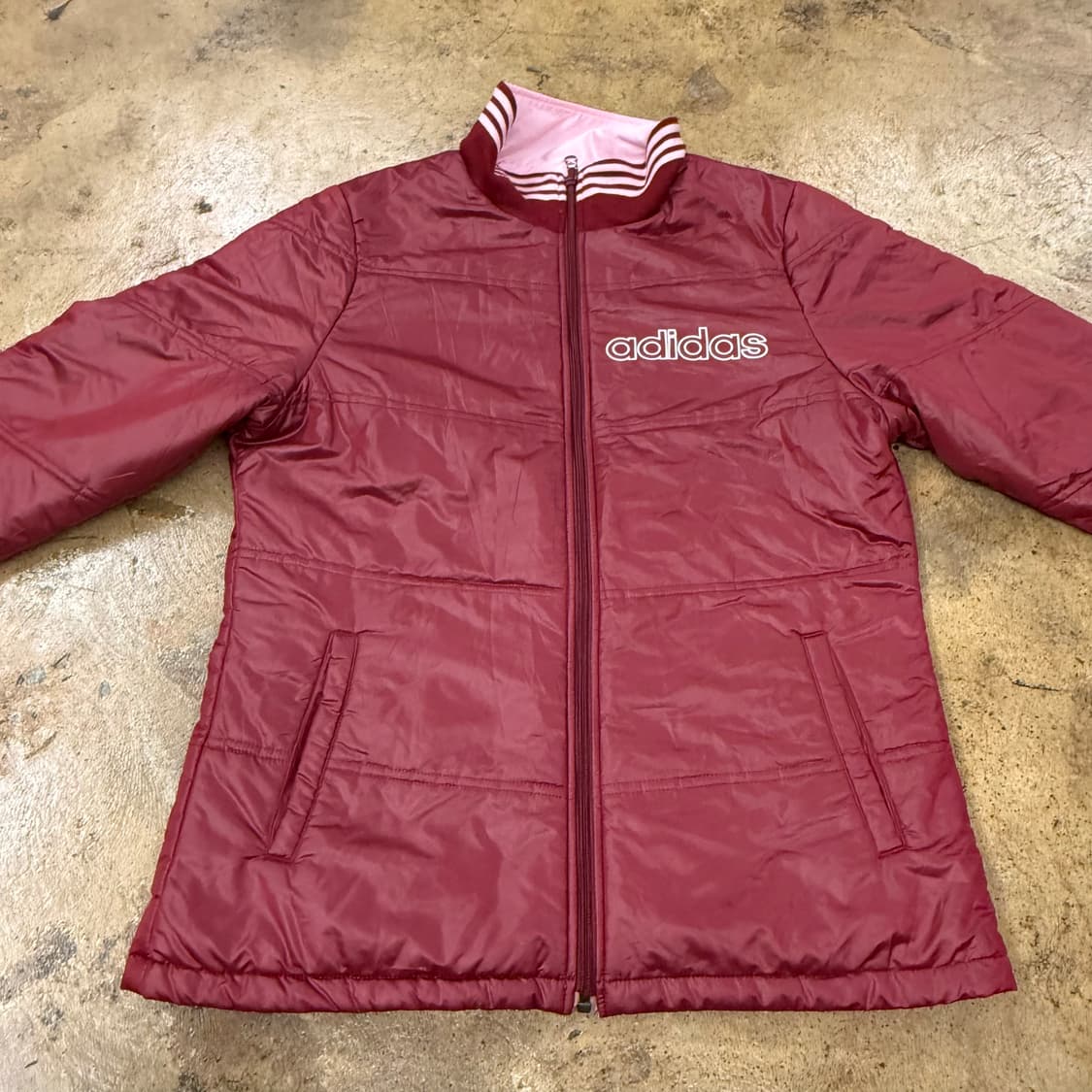 아디다스 딸기우유 핑크 버건디 양면 패딩  상품이미지3