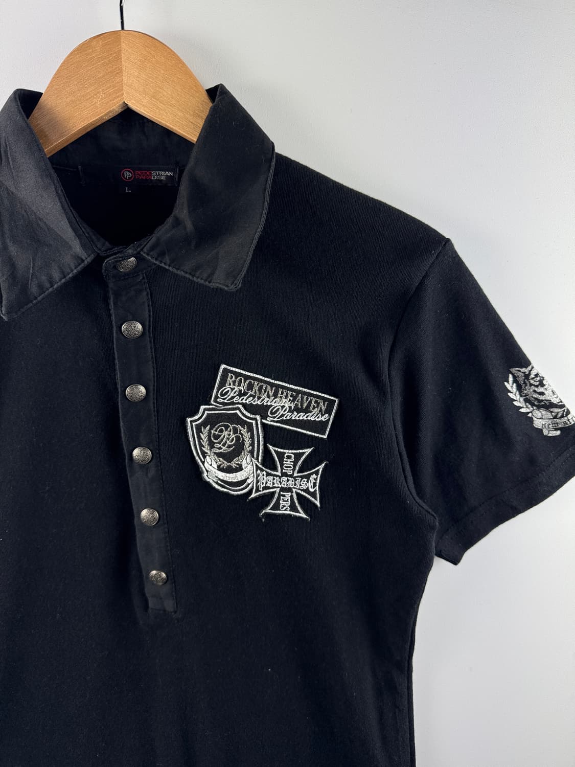 JPN Y2K 레터링 자수 슬리브1804 상품이미지2