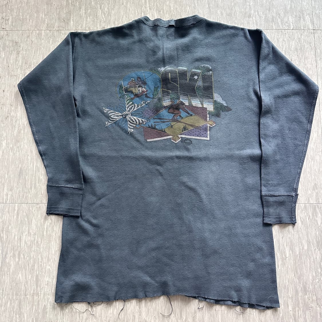 리웍] 80s 헨리넥 스키 프로모션 티셔츠 Made in USA 상품이미지5