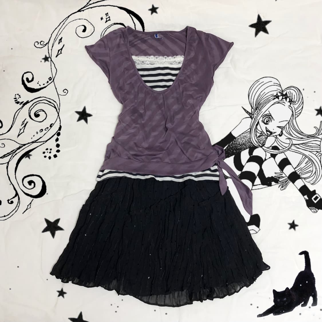 Sugar Sugar Rune ☪︎ 쇼콜라 스트라이프 코디 세트 3p 상품이미지1