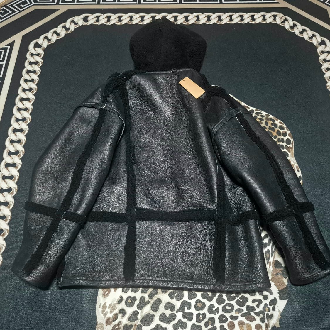 (초희귀)90's 펠레펠레 리버시블 무스탕 레더 아노락 가죽 자켓 XL 상품이미지3