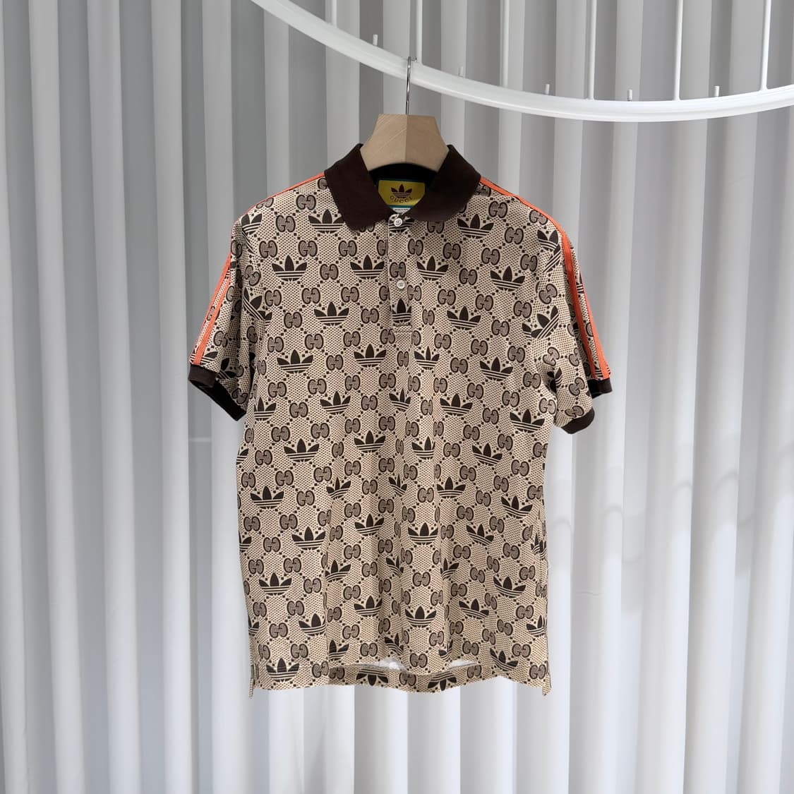 (S/M) / 구찌 X 아디다스 GG 트레포일 폴로 반팔 셔츠 상품이미지1