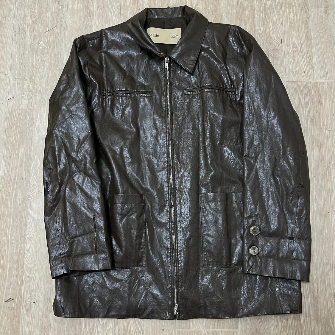 마뗑킴 남성 미니멀 라이더 가죽자켓 L/100  상품이미지1