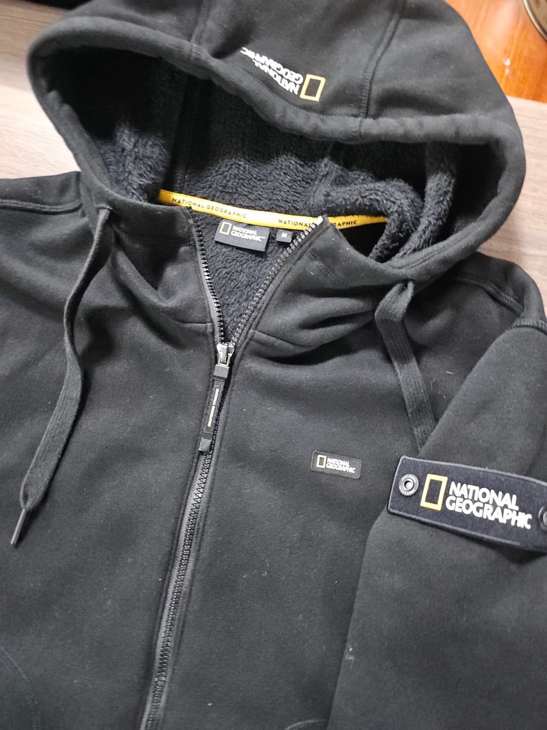 내셔널지오그래픽 기모 후드집업 블랙 95  M 상품이미지3