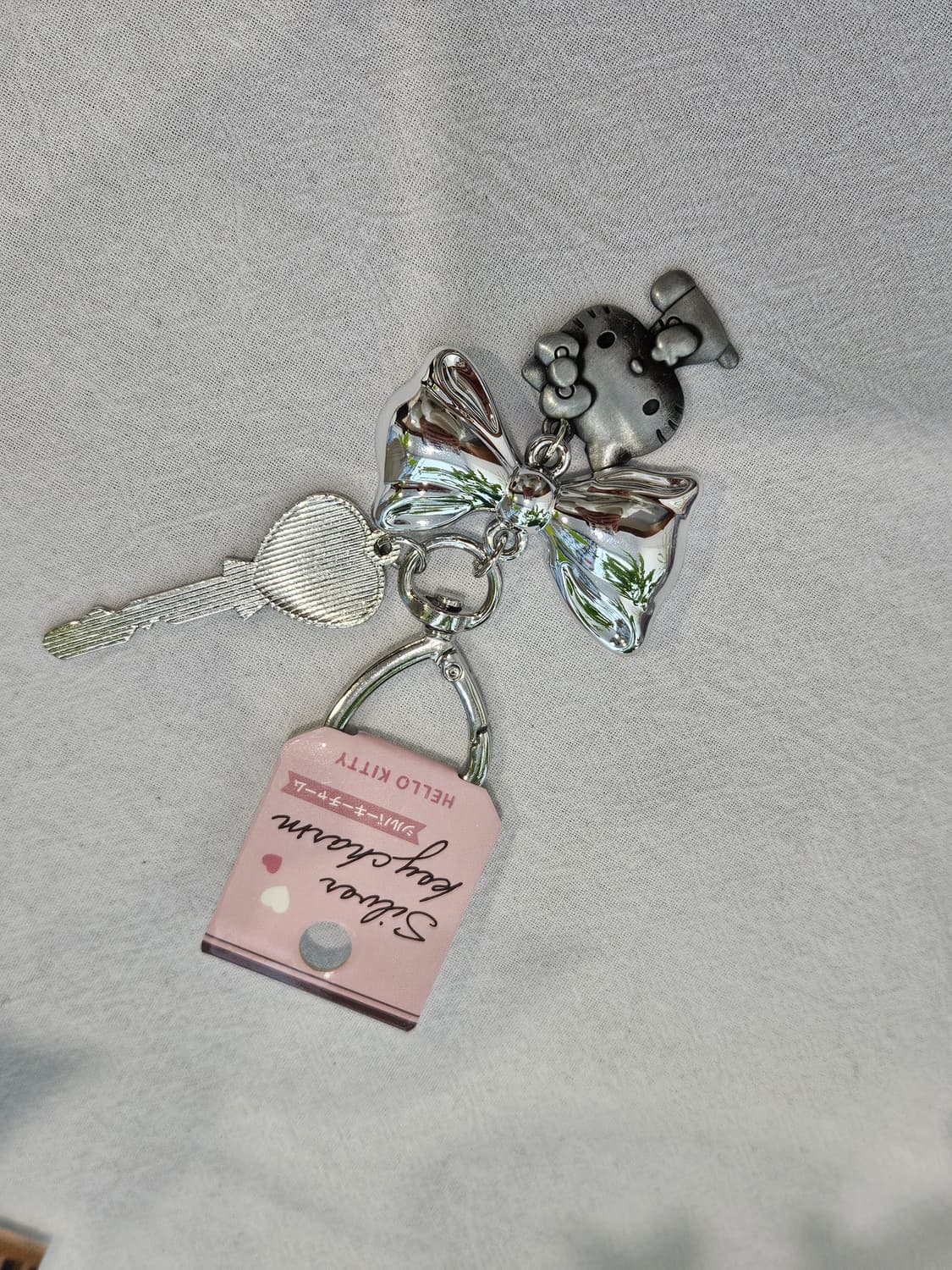 (정품)헬로키티 실버 키링 리본 장식 상품이미지2