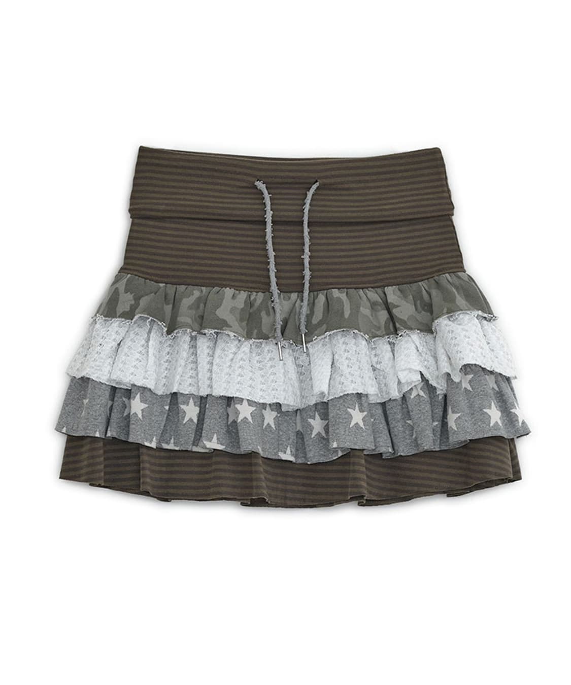 허그유어스킨 캉캉 레이어드 스커트 브라운 상품이미지1