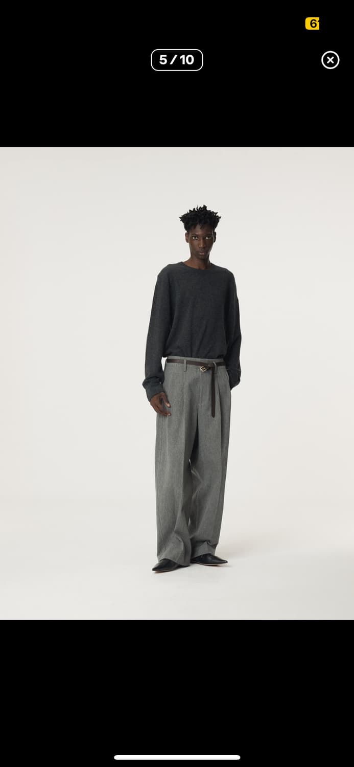 QUINCY WOOL BELTED PANTS (MELANGE GREY) 상품이미지5