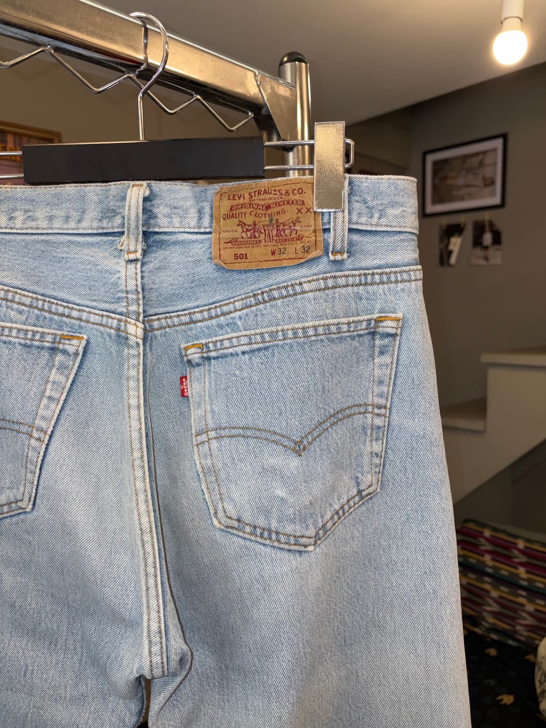 90’s Levi’s 501 USA denim hard washed 상품이미지9