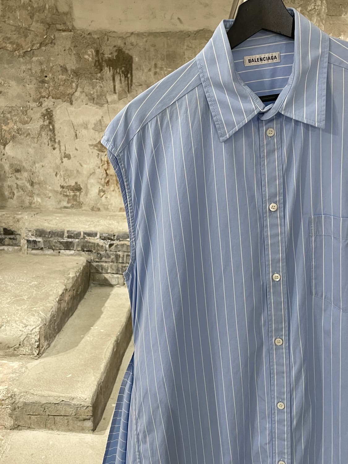 발렌시아가 스카이블루 싱글 포켓 컷 아웃 롱 원피스 상품이미지2