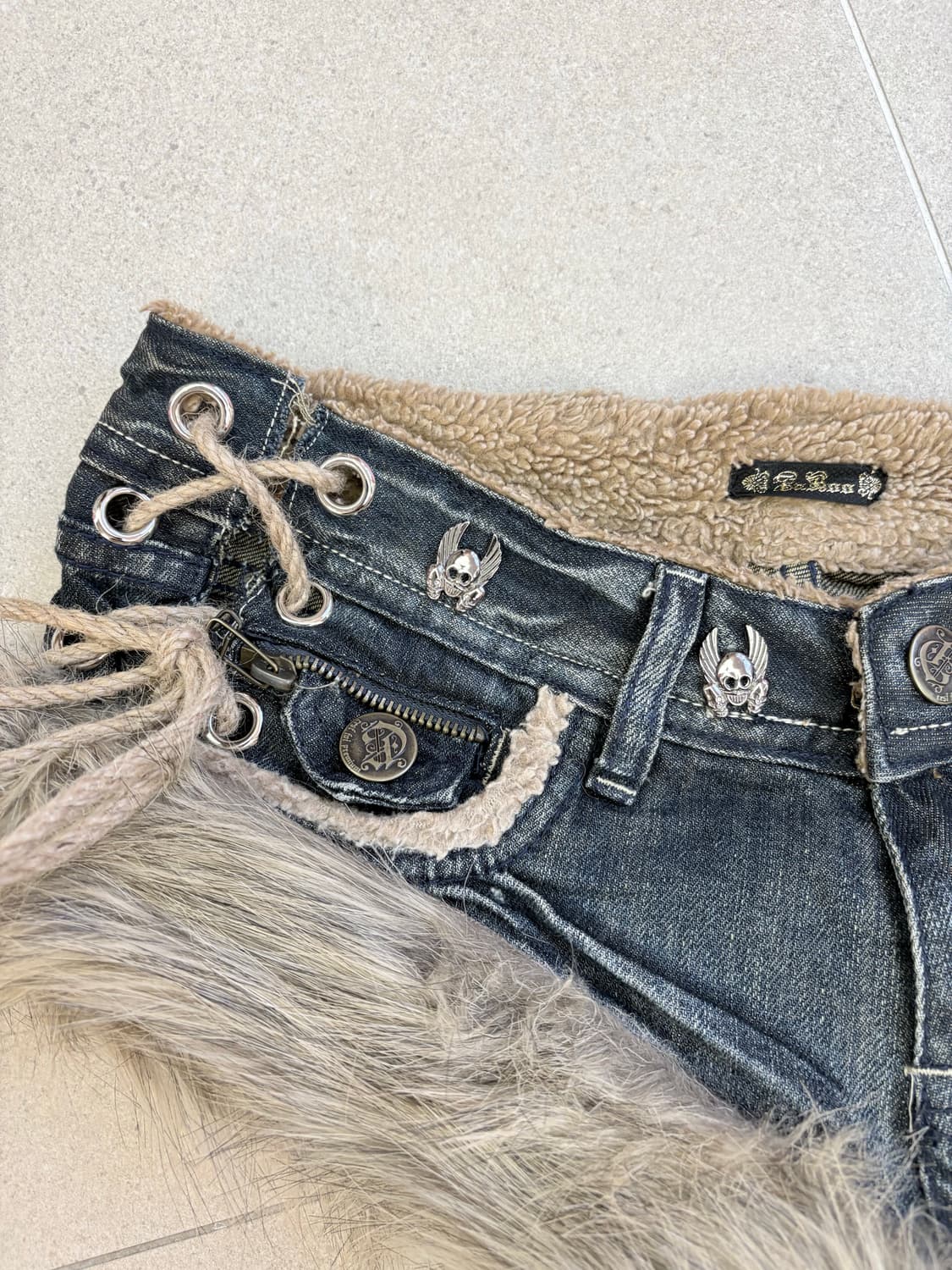 데님 아일렛 퍼 숏츠 상품이미지2