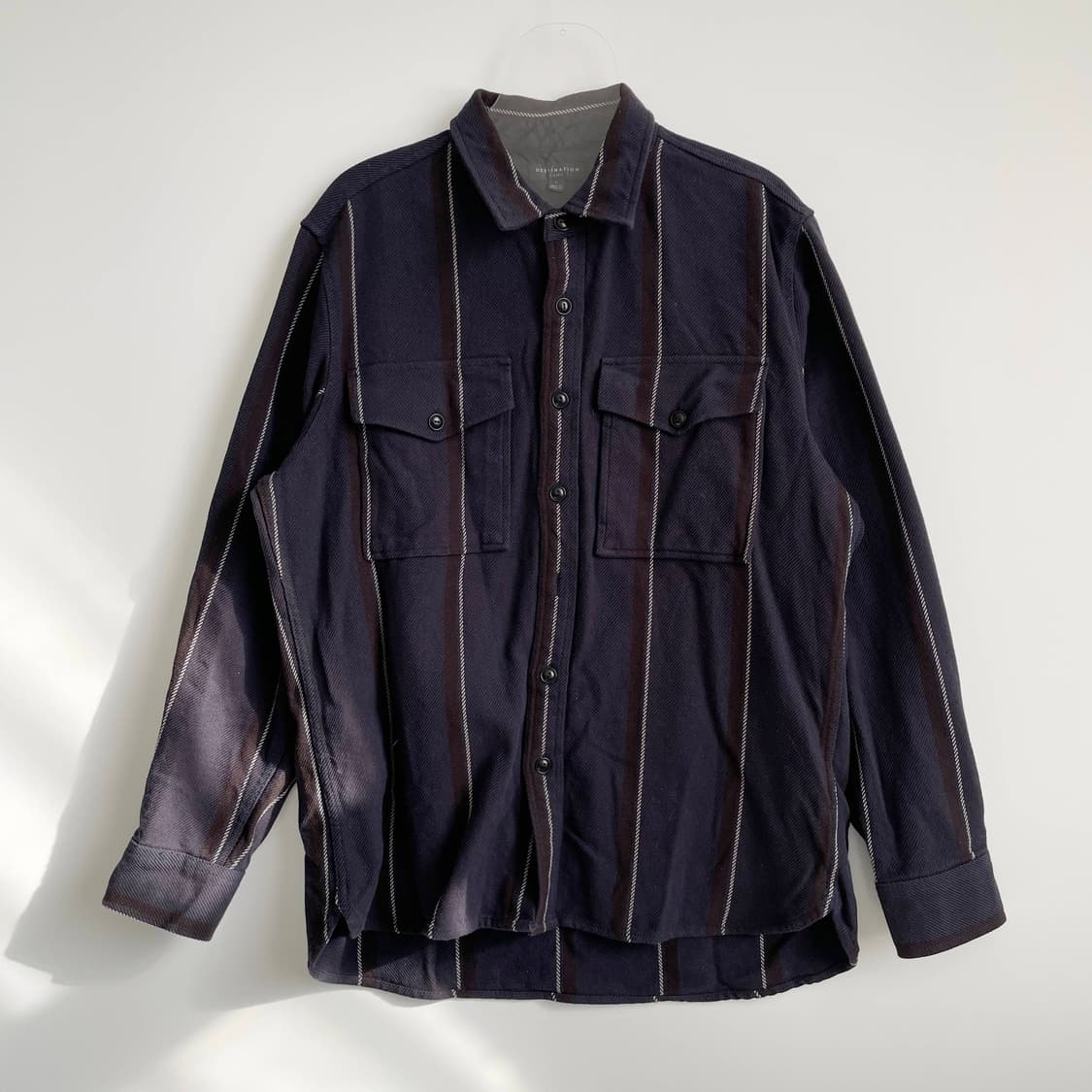 F2 데스티네이션X제이크루 투포켓 스트라이프 워크 셔츠 L사이즈 상품이미지1