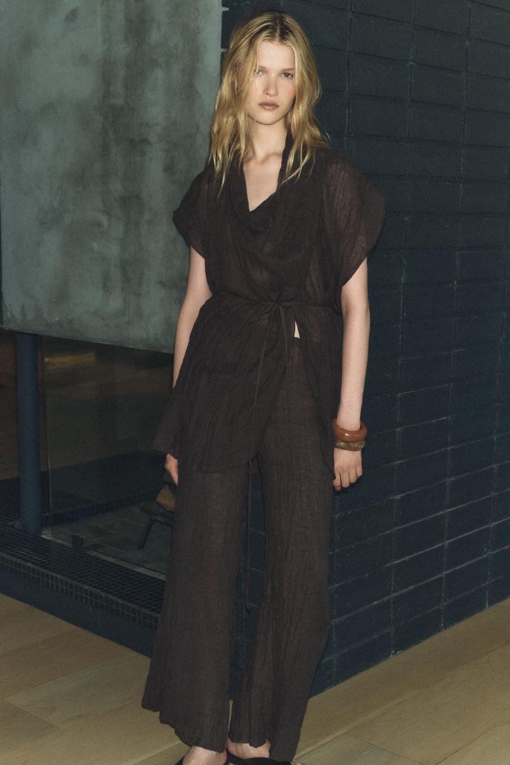 ZARA 자라 banding linen pleats pants 상품이미지2