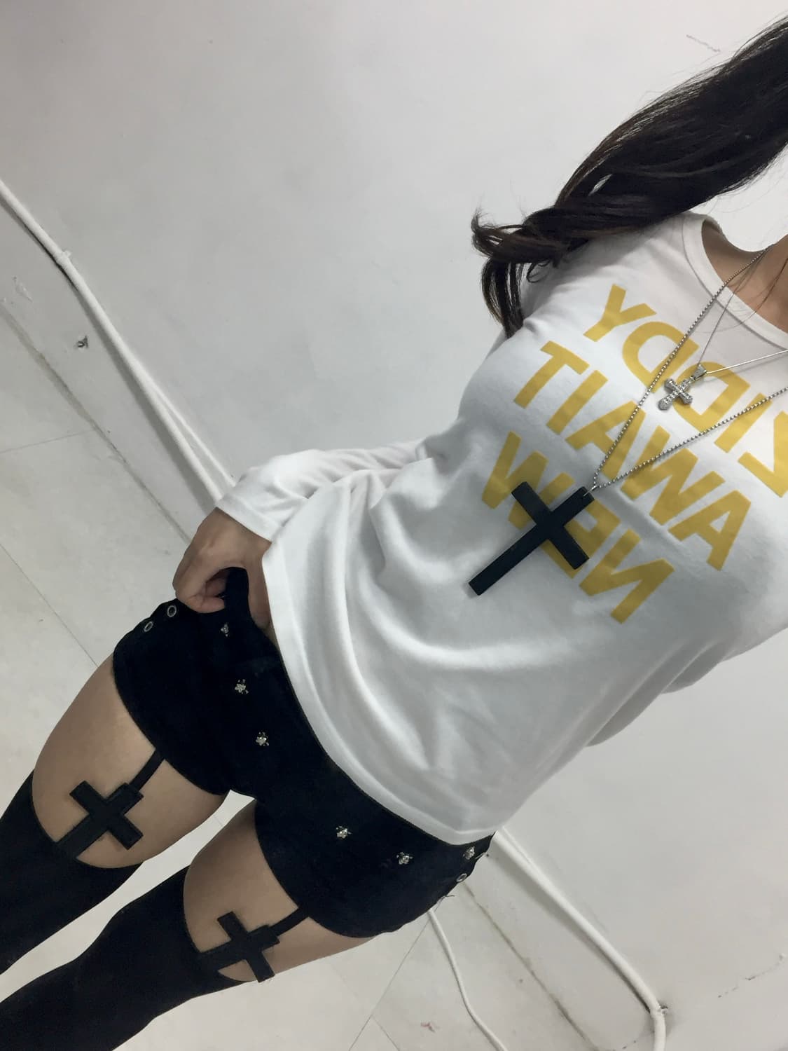 [ZIDDY] 펑크 y2k 갸루 글리터 롱슬리브  상품이미지3