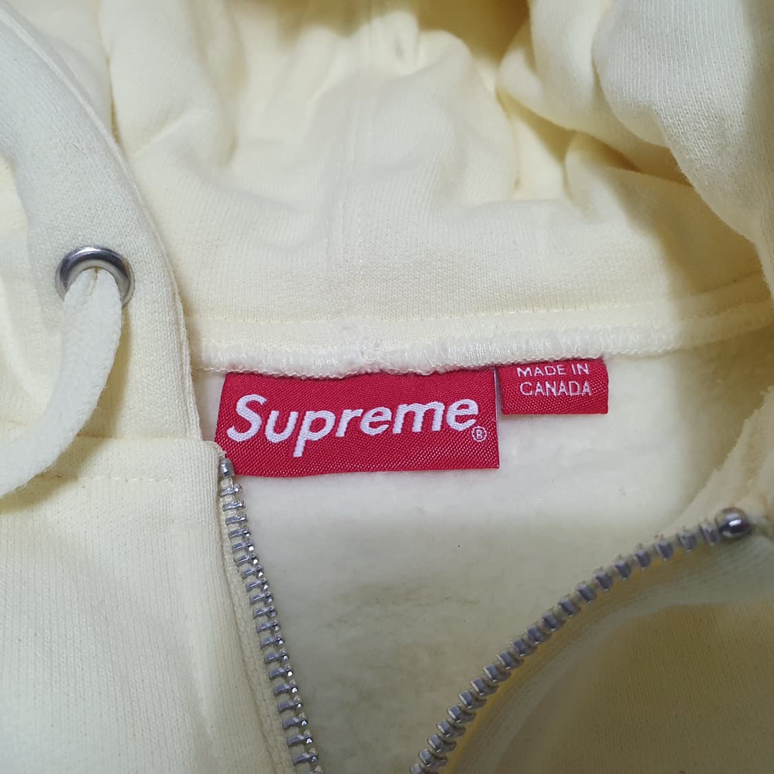 M 슈프림 스몰박스 로고 집업 후드 브라이트 옐로우 후디 Supreme 상품이미지4