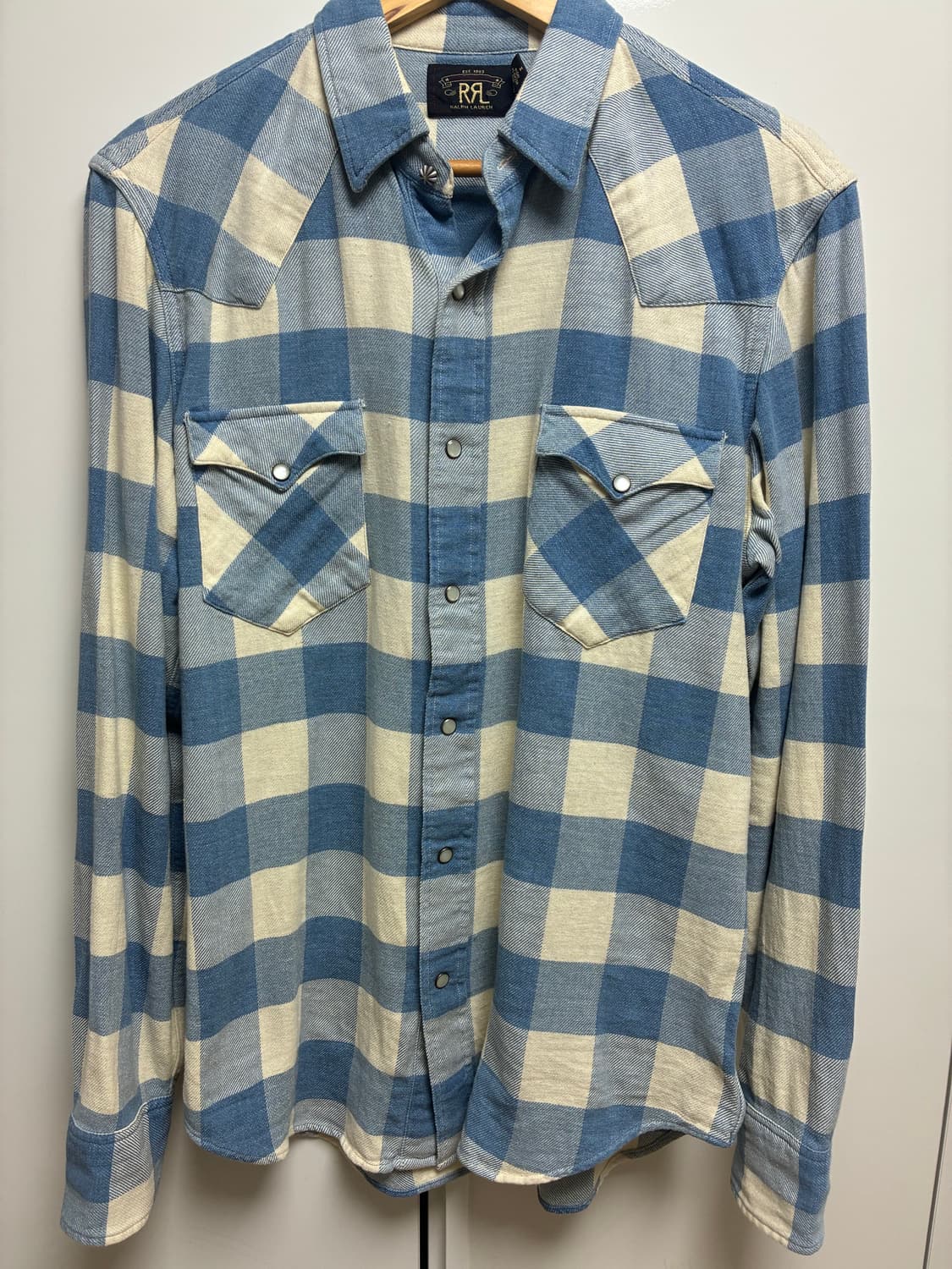 rrl 트윌 플래드 웨스턴 셔츠 M 상품이미지1