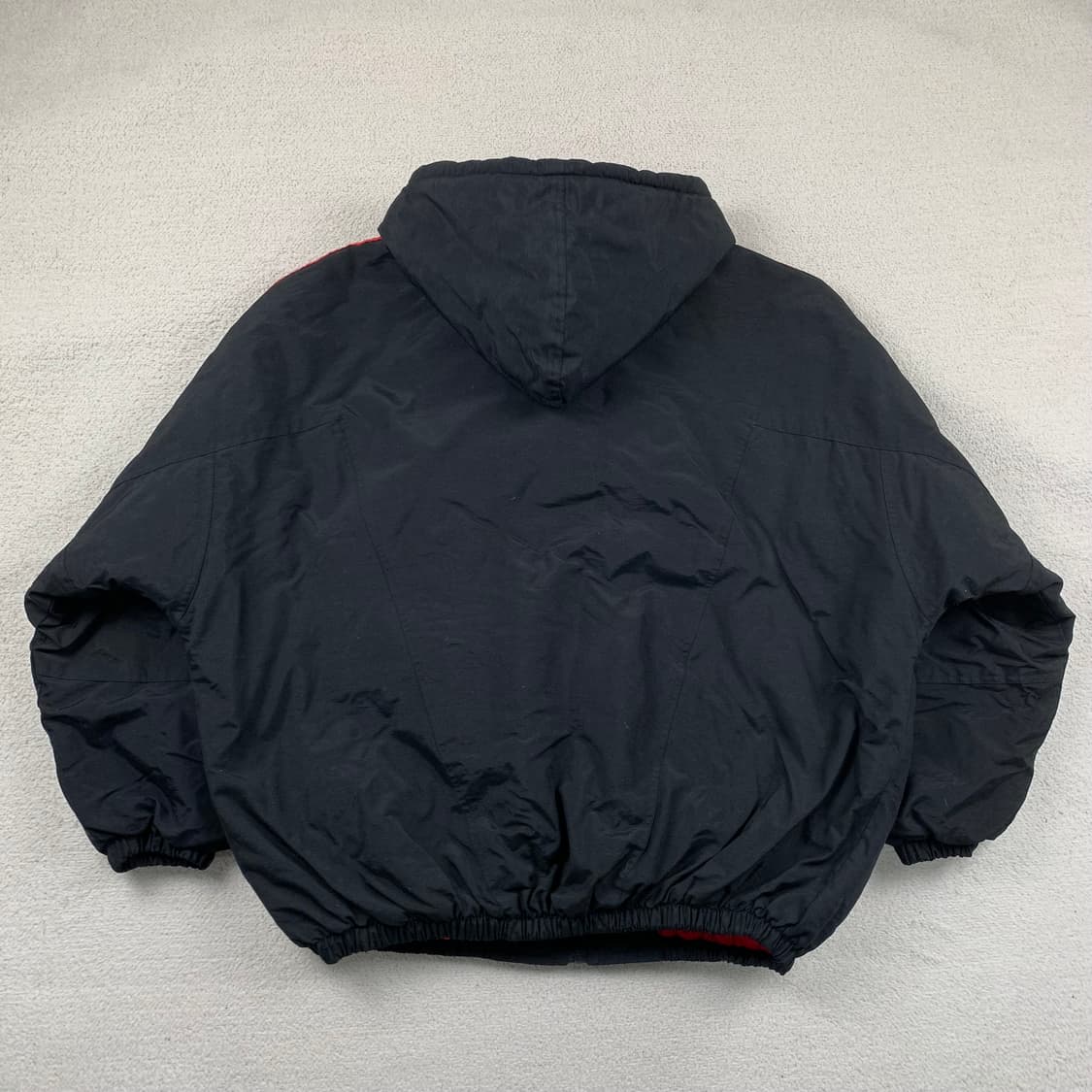 90s 아디다스 올드스쿨 트레포일 빅로고 누빔 점퍼 블랙 상품이미지2