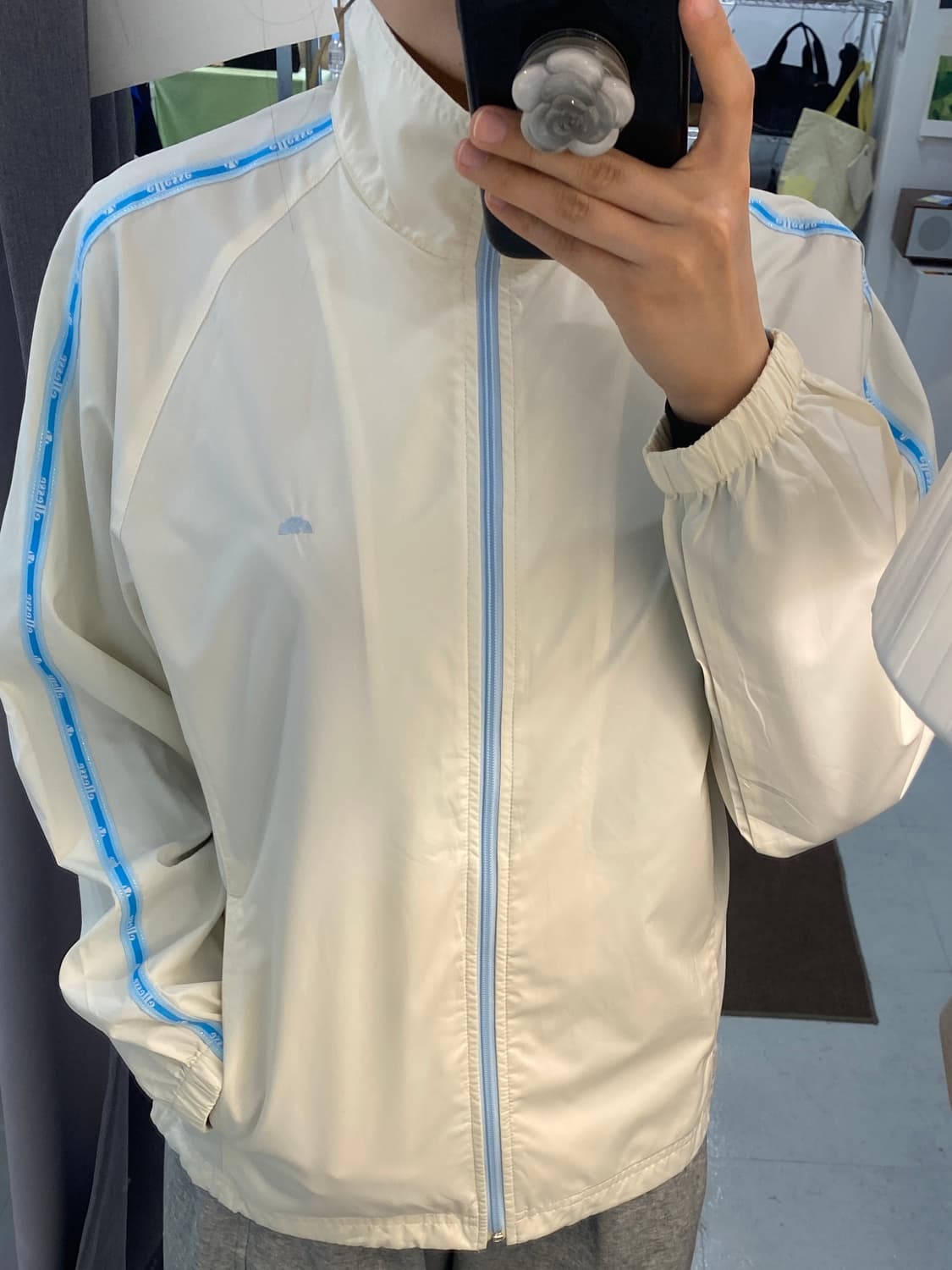 ellesse 아이보르 블루 트랙 바람막이(일본빈티지) 상품이미지5
