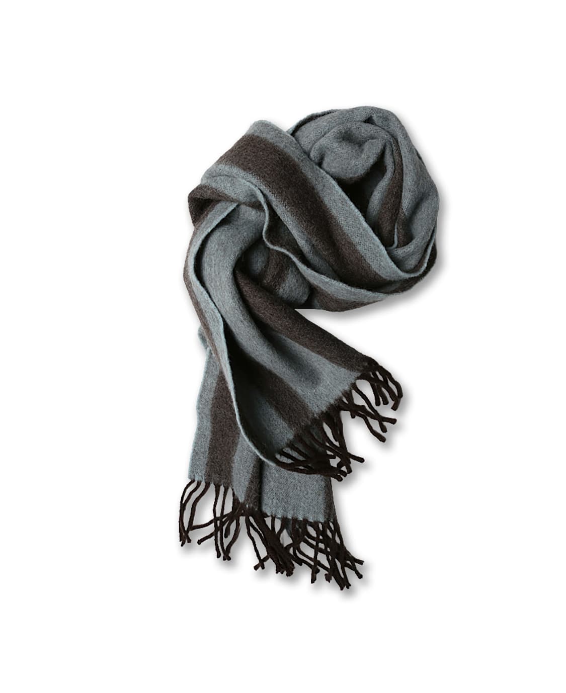 드레익스 [Drake's] 민트 & 브라운 스트라이프 스코틀랜드 머플러 상품이미지1