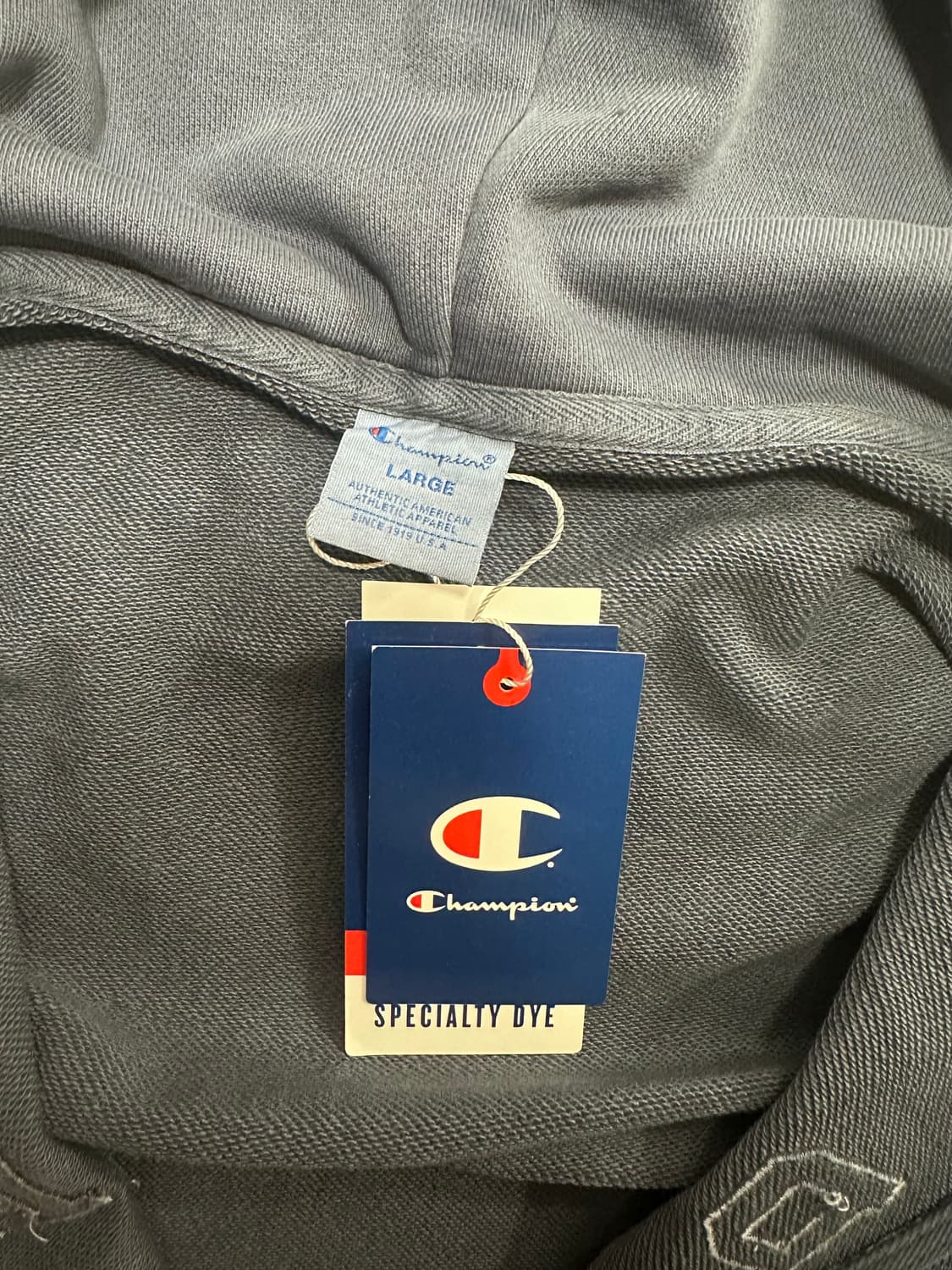 챔피온 김원중 아치 로고 루즈핏 가먼트다잉 후드 집업 블루 L 사이즈 상품이미지3