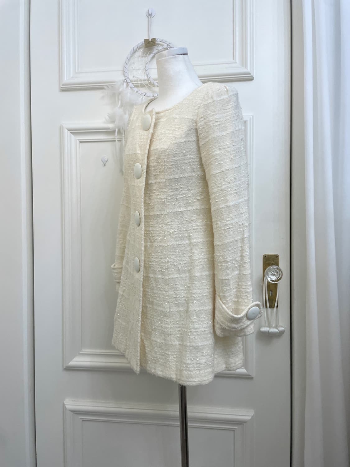 CECIL MCBEE ivory tweed lovely coat 상품이미지2