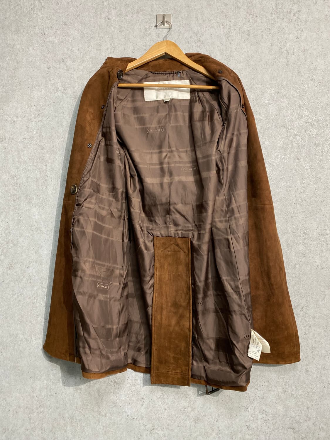 [2] COACH 코치 브라운 스웨이드 트렌치 코트 상품이미지4