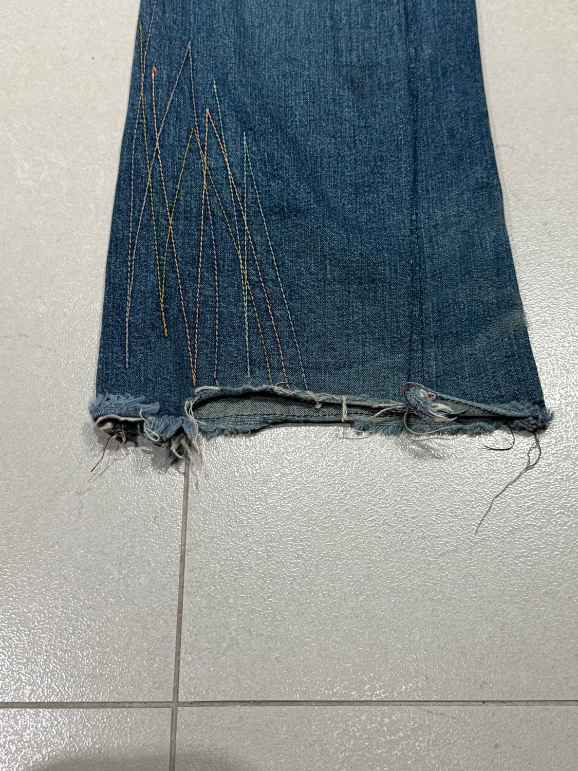 히스테릭 글래머 아카이브 스티칭 자수 와이드 플레어 데님 팬츠 바지 상품이미지5