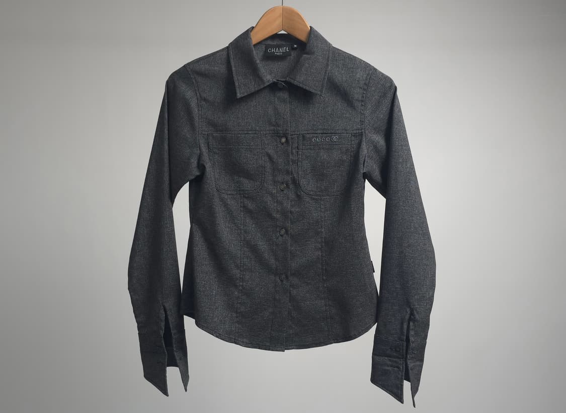 샤넬 정품 CHANEL 2002SS 아카이브 COCO 빅로고 셔츠 자켓  상품이미지2