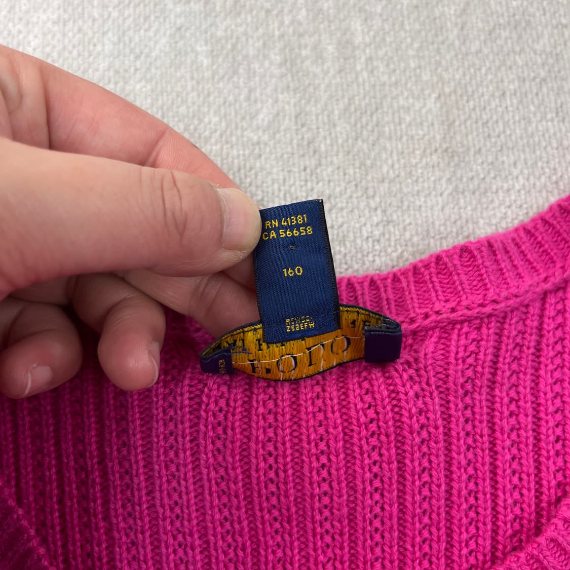 W 95 폴로랄프로렌 코튼 핑크 가디건 상품이미지4