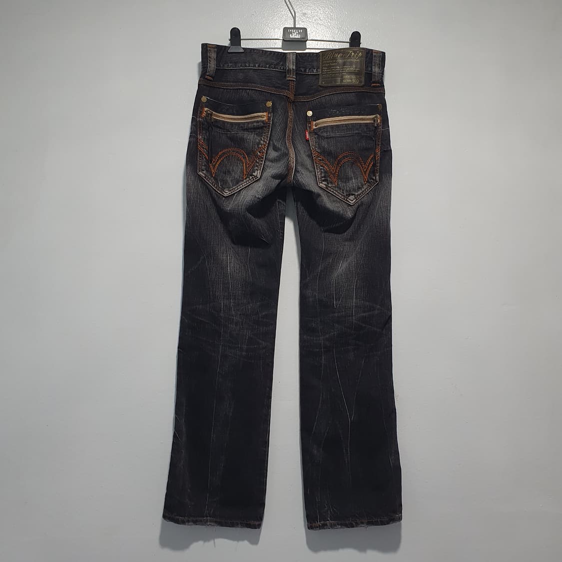 에드윈 웨스턴 흑청 데님 팬츠 Blue Trip 도밍고 세미 플레어 진 상품이미지7