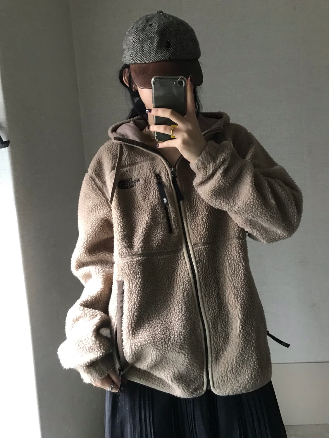 노페 베이지브라운 후리스 상품이미지1