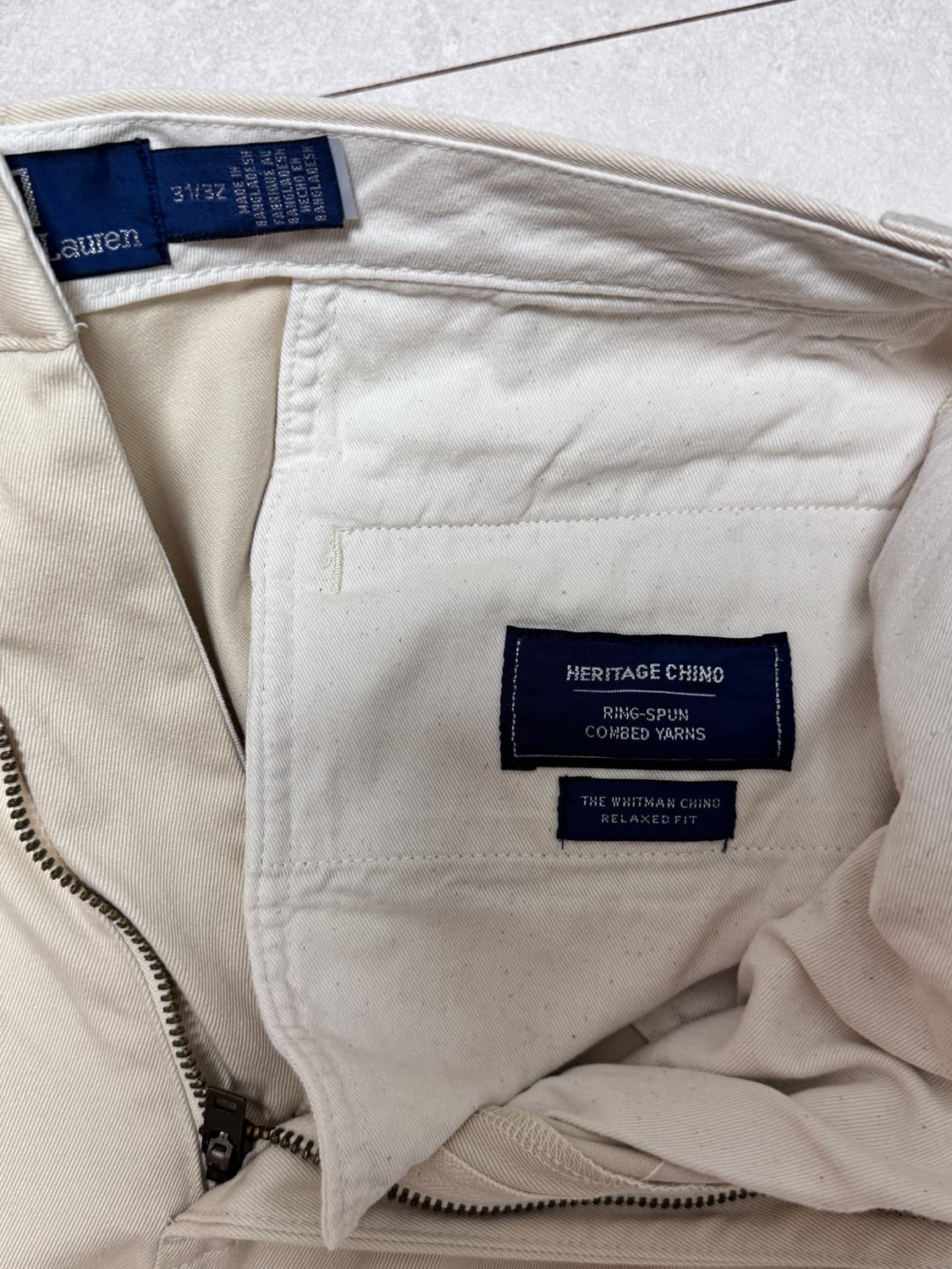 폴로 휘츠먼 릴랙스핏 치노팬츠 크림색 팝니다 상품이미지3
