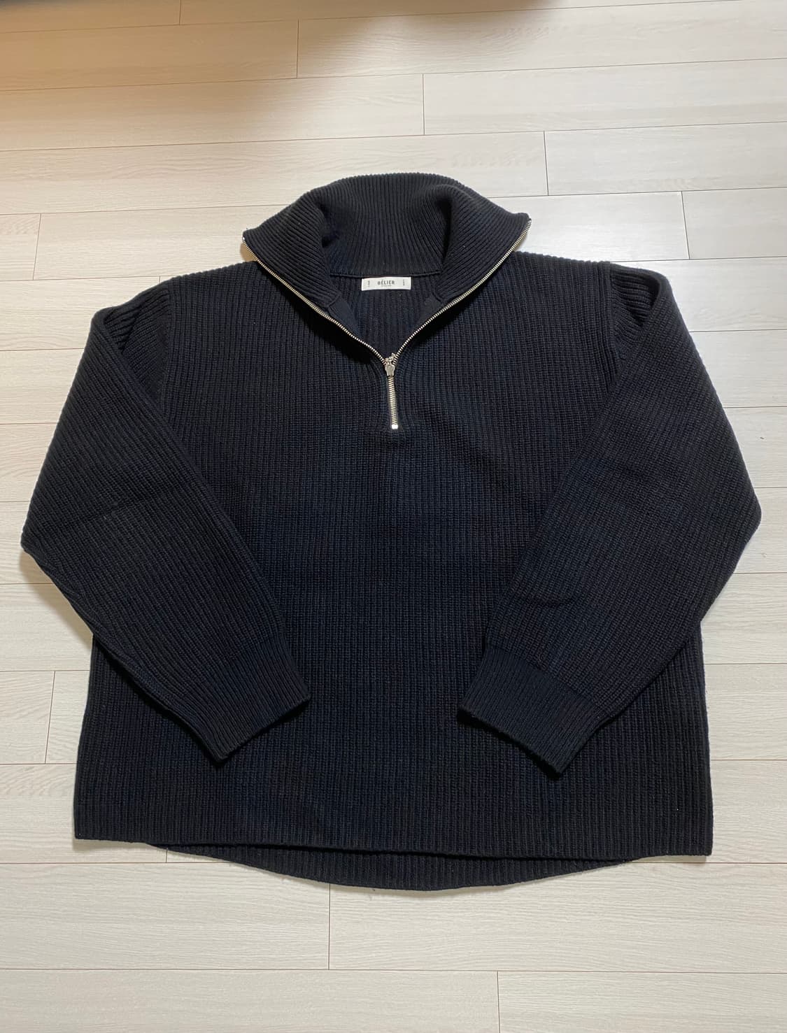 벨리에 하프집업 니트 블랙 L 상품이미지1