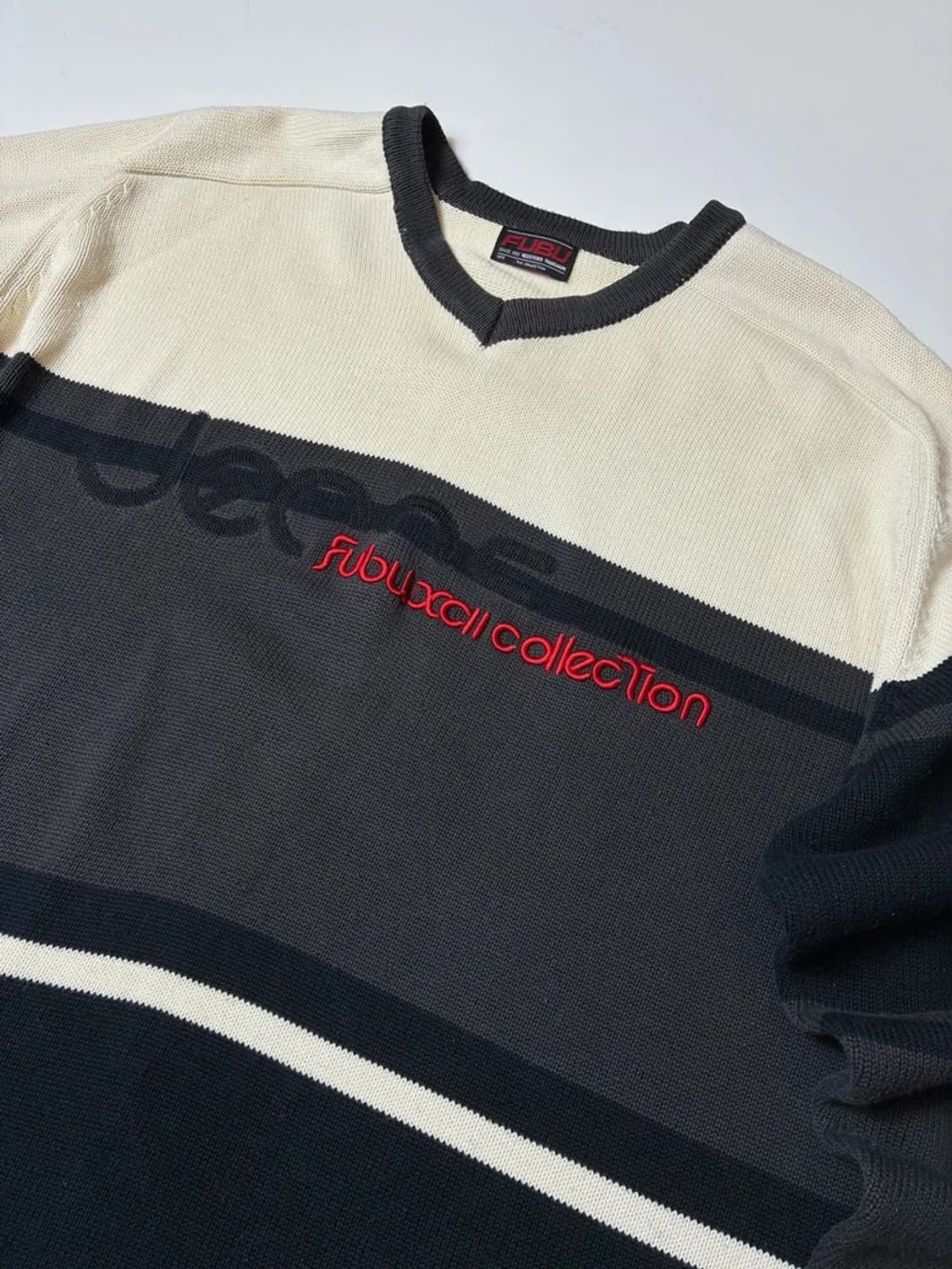 푸부 00's Y2K 힙 블록 배색 니트 PN8838 상품이미지2