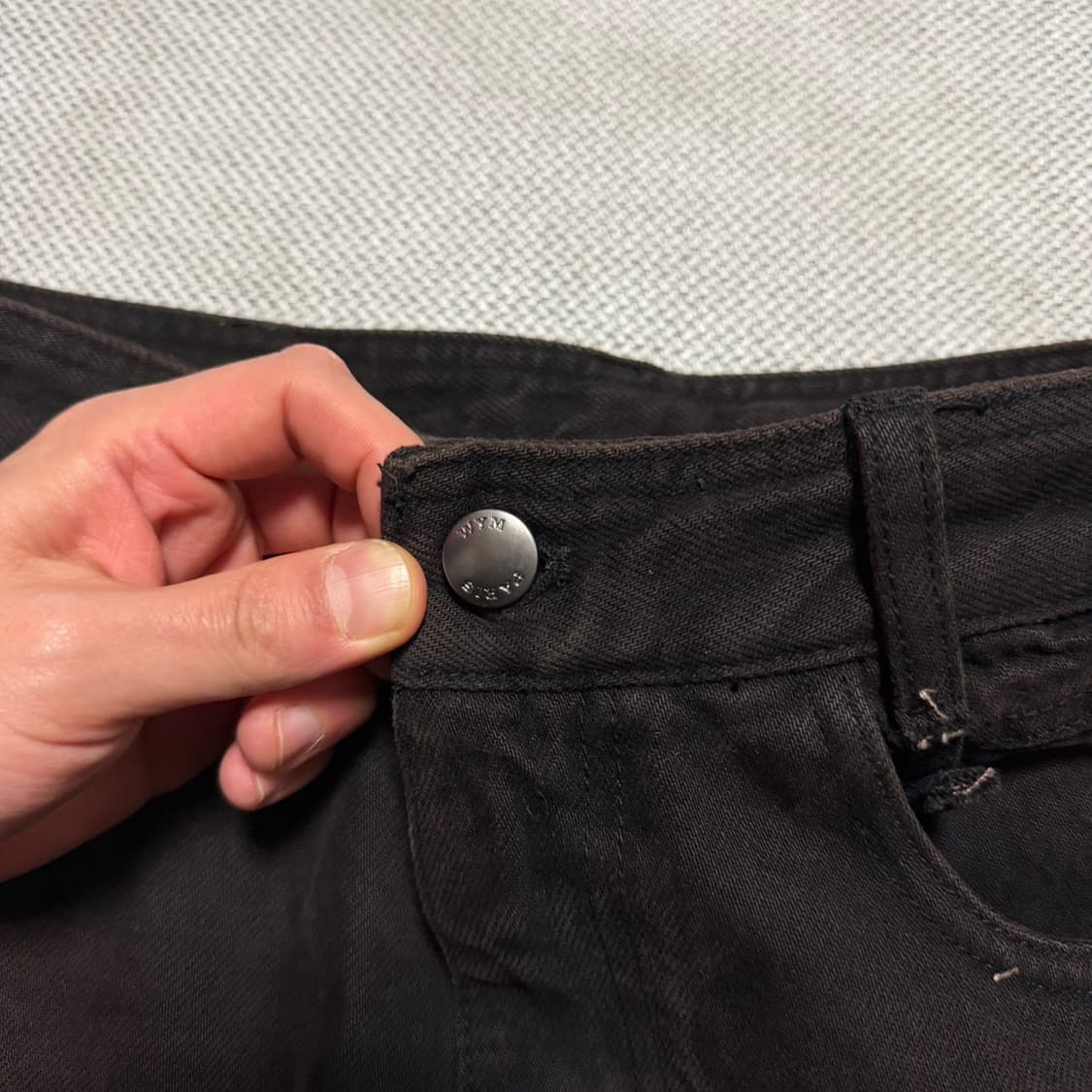 우영미 WYM 다크 브라운 데님 팬츠 상품이미지3