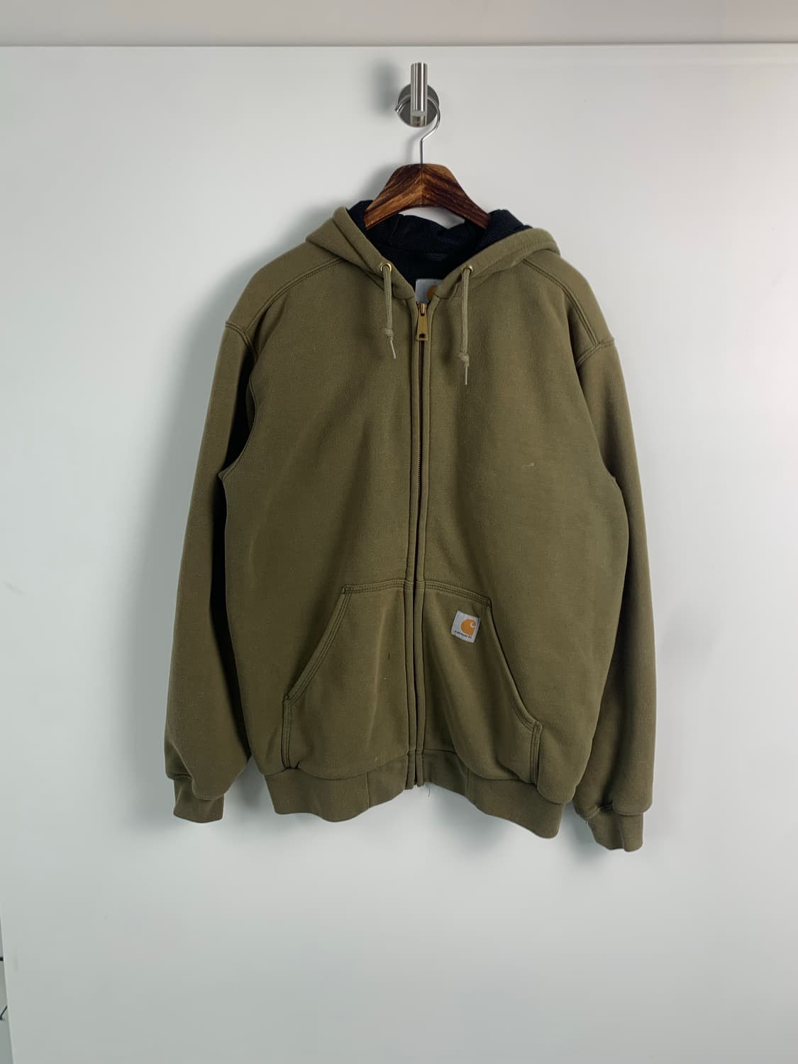 칼하트 레인디펜더 써멀 카키 후드집업 상품이미지2