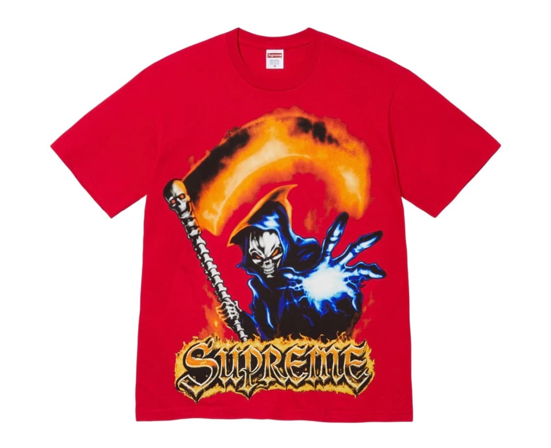 S 슈프림 그림 리퍼 반팔 아트딜러 그래픽 레드 상품이미지1