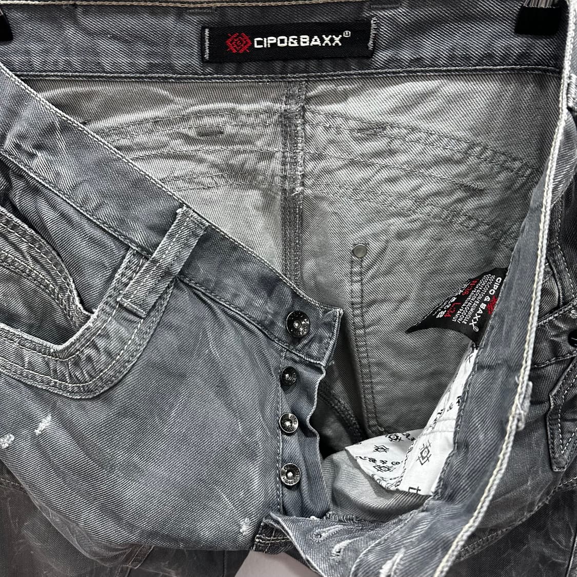 Cipo&Baxx y2k 그레이 워시드 데님 팬츠36 상품이미지2