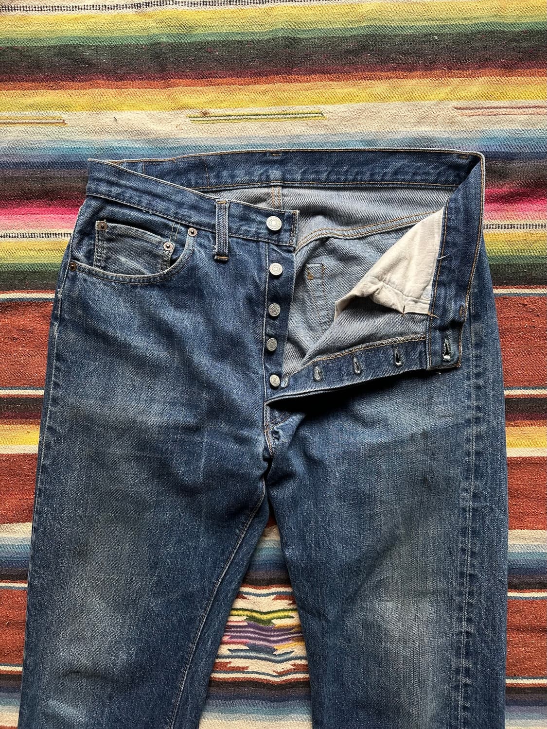 70s USA 빈티지 리바이스 501 66전기 셀비지 데님 팬츠 상품이미지2