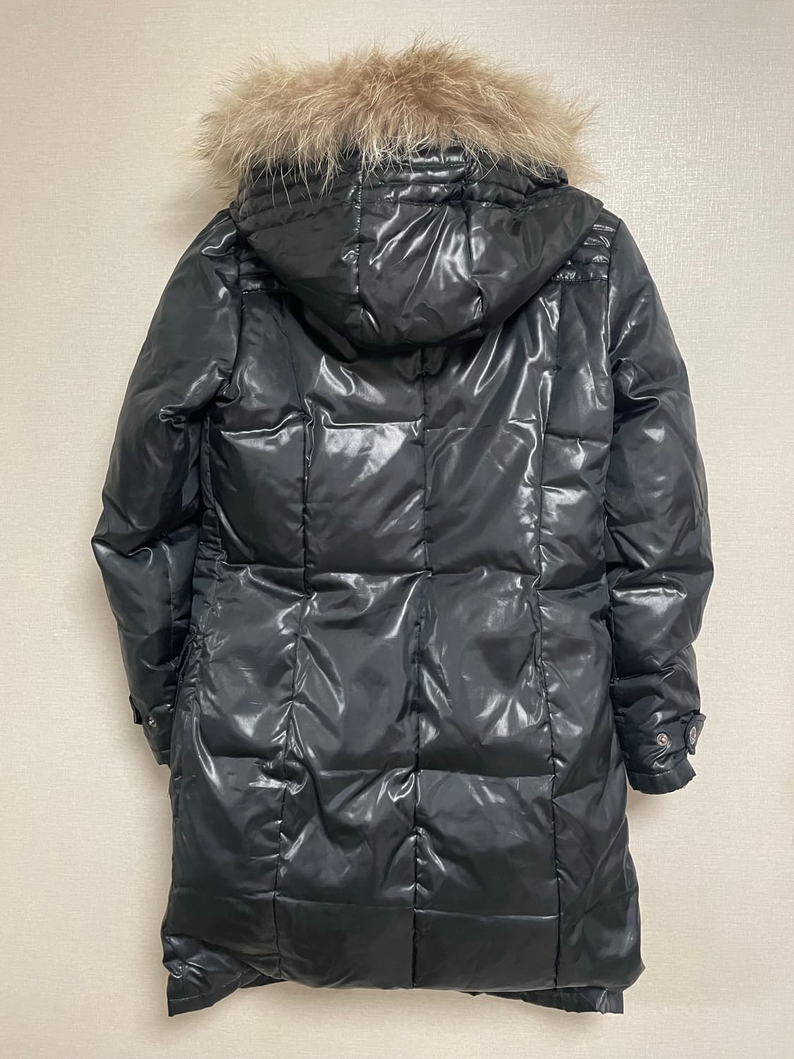 글로시 퍼 후드 롱패딩 상품이미지3