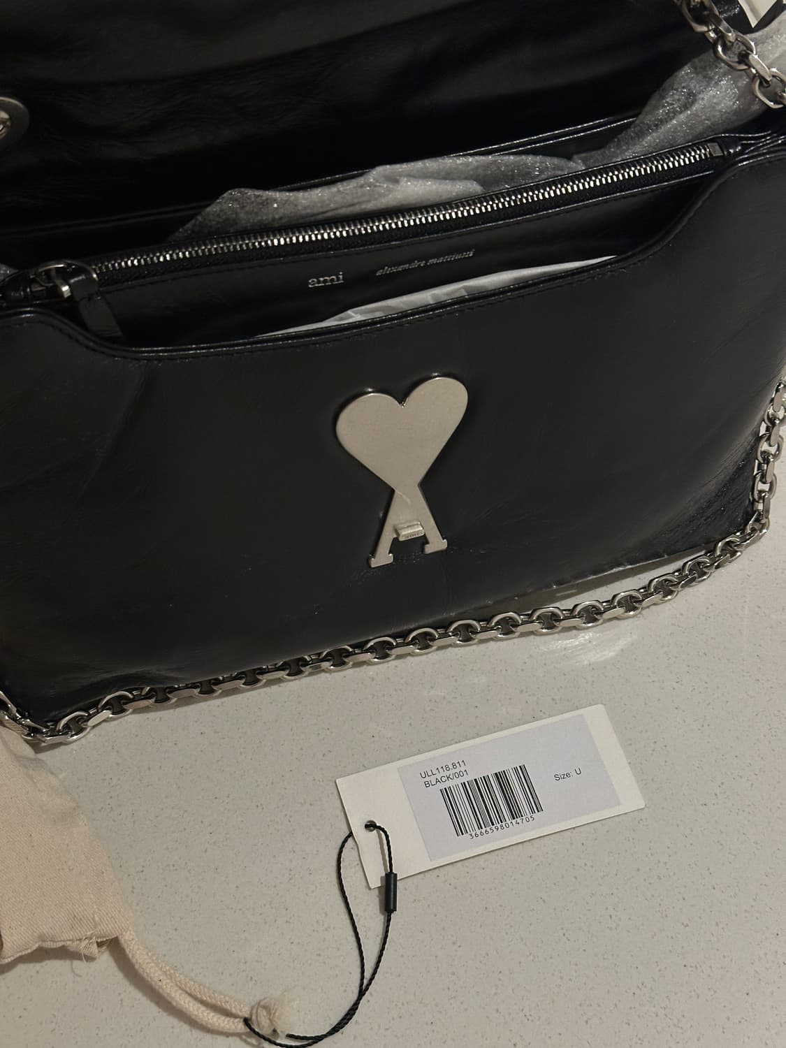 Ami - 불레 부 블랙 가죽 숄더 백 상품이미지3
