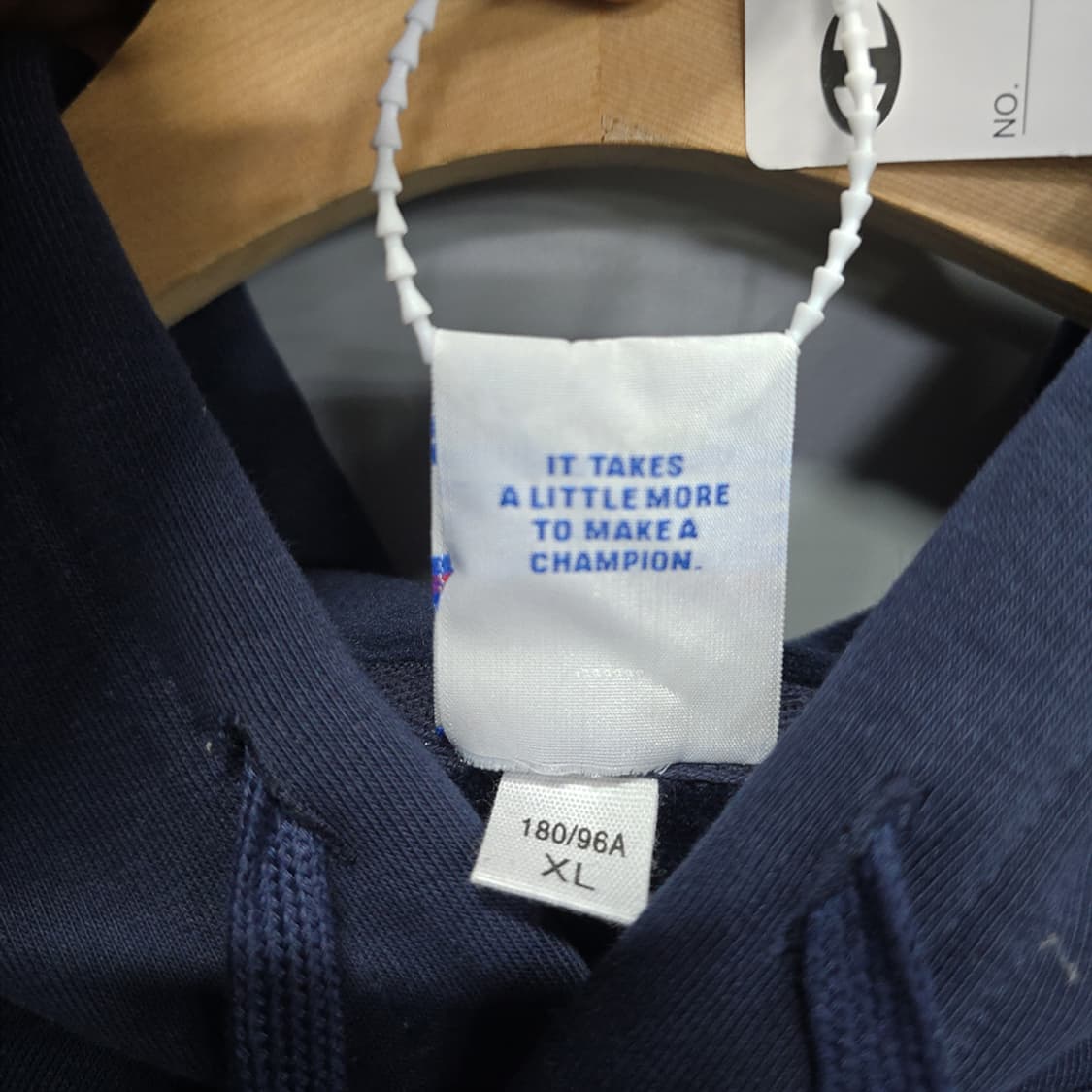 새제품)챔피온(Champion) 빅로고 후드 네이비 L 상품이미지6