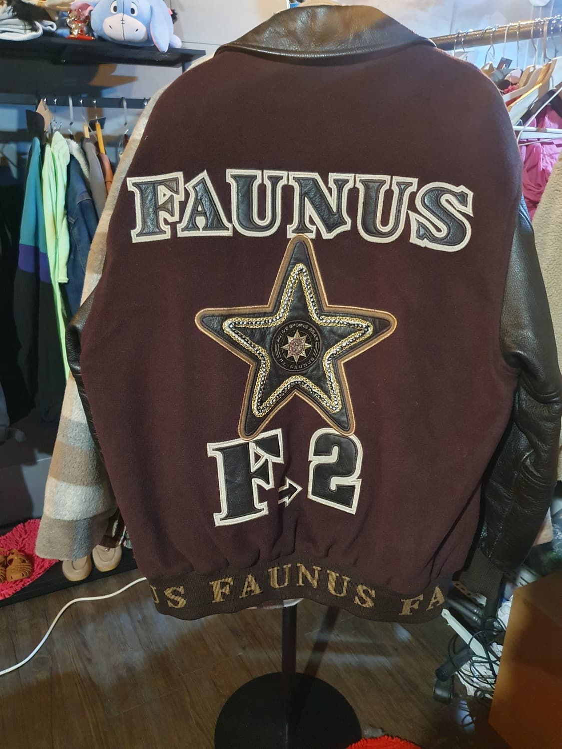 무배 FAUNUS 가죽 스타디움 바시티 자켓 상품이미지2