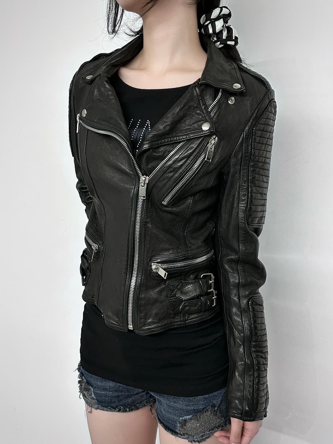 Italian Lambskin Multi Zip Rider Jacket 상품이미지1