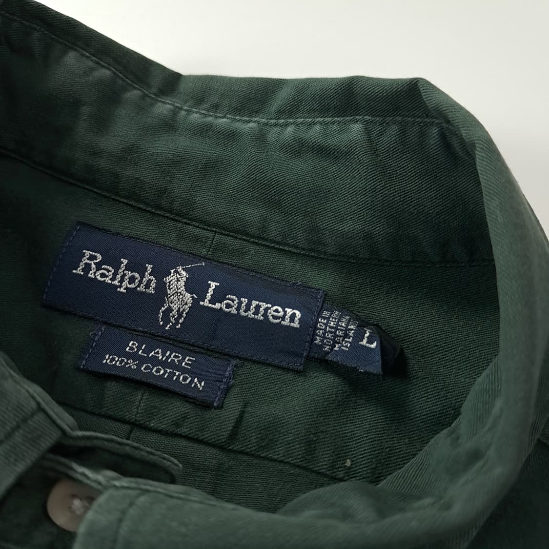 CK269 L 폴로 90s 미국판 블레어 다크틸그린 셔츠 남방 상품이미지3