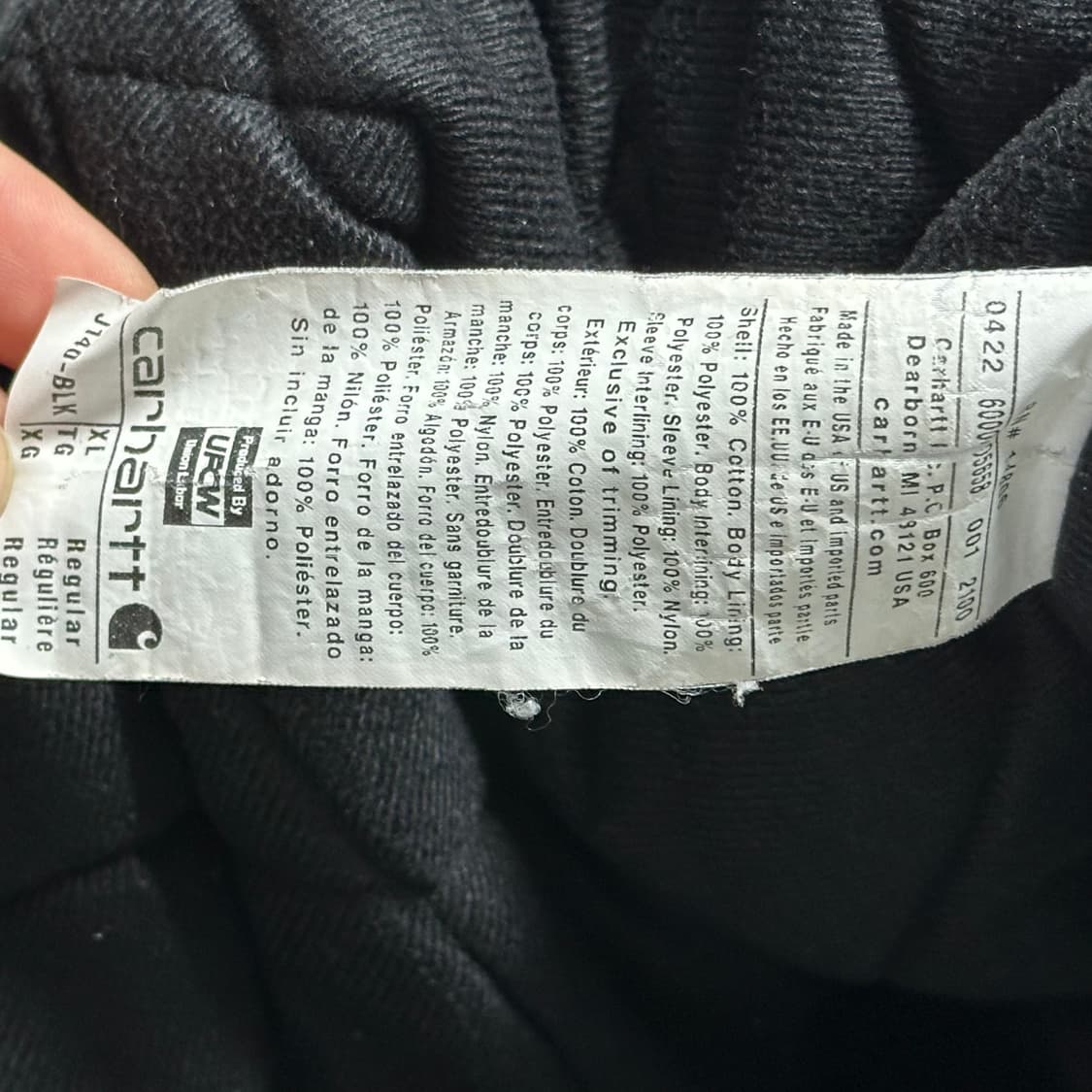 XL 칼하트 액티브 블랙 후드 자켓 상품이미지5